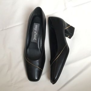 vintage black and gold heels